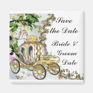 Save the Date Princess Carriage Wedding Magnets