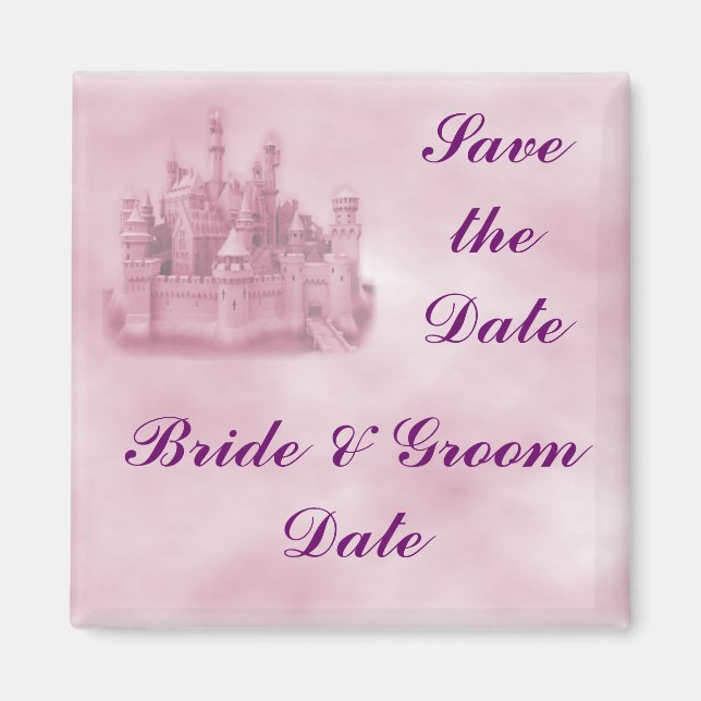 Save the Date Princess Wedding Magnets (Front)