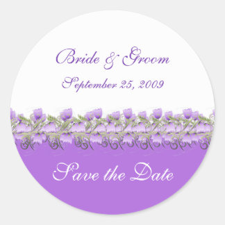 Save the Date - Purple Blooms Sticker