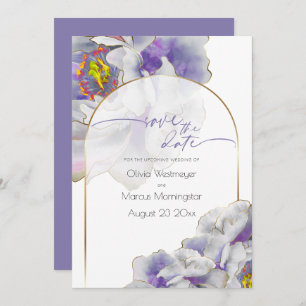 Save the Date Purple Exotic Floral Invitation