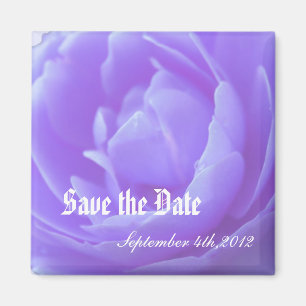 Save the date,purple rose flower magnet