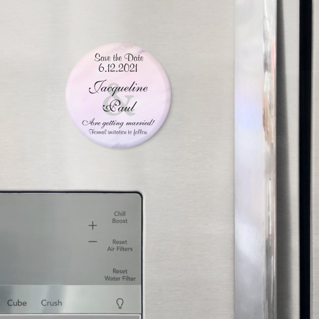 Save the Date Purple Watercolor Magnets (In Situ (Fridge))
