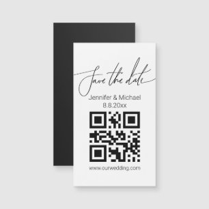 save the date qr code simple wedding magnet