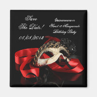 Save The Date Quinceanera Sweet 16 Masquerade Red