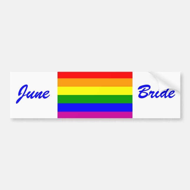 Save the Date/Rainbow Wedding/Gay Pride Bumper Sticker (Front)