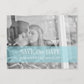 save the date | red blue announcement postcard