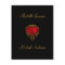 Save the Date Red Gold Heart  Black