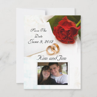 Save the Date red rose invitation