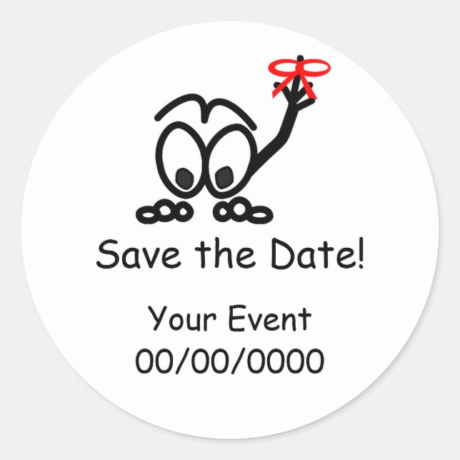Save the Date Reminder Classic Round Sticker (Front)
