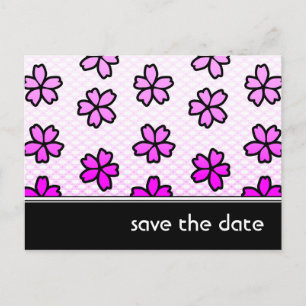 save the date : retro floral : announcement postcard