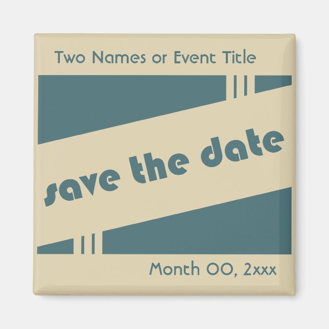 save the date : retro : magnet (Front)