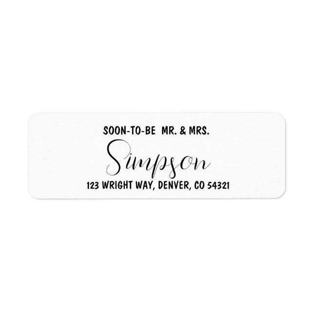 Save The Date Return Address Label (Front)
