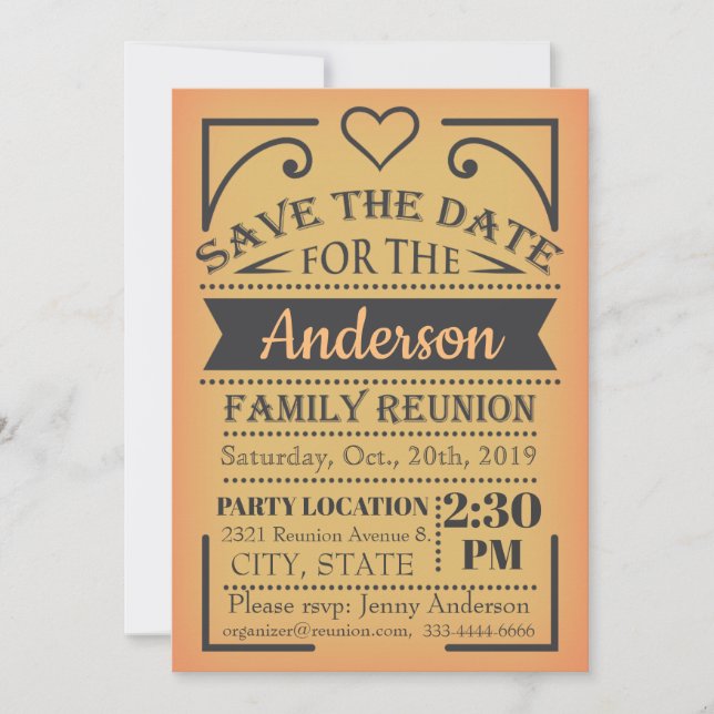 Save the Date reunion design (Front)