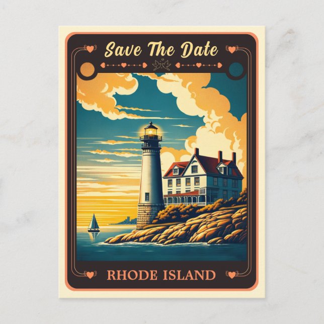 Save the Date | Rhode Island Invitation Postcard (Front)