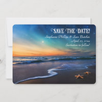 Save the Date Romantic Beach Fantasy Starfish