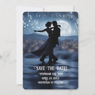 Save the Date Romantic Couple Music Invitation