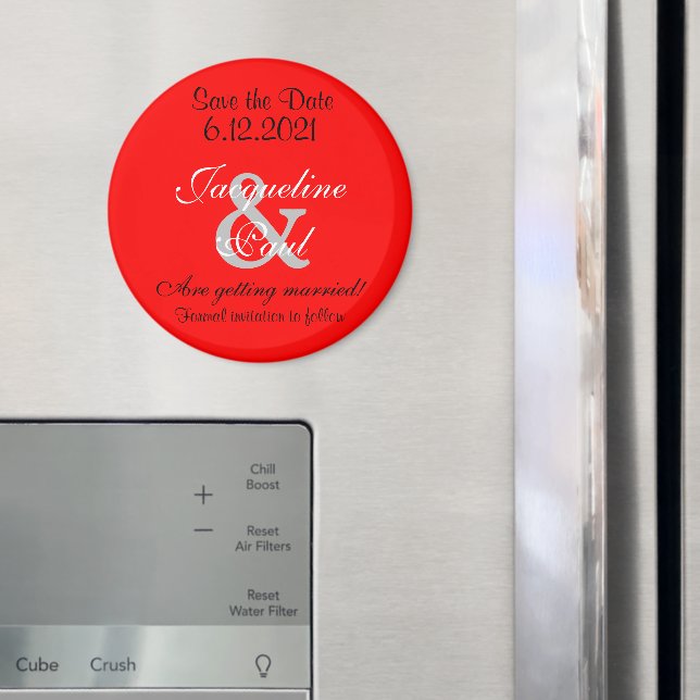 Save the Date Romantic Red Magnets (In Situ (Fridge))