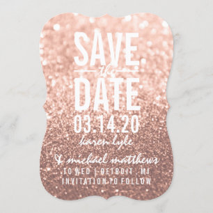 Save the Date Rose Gold Glitter Fab