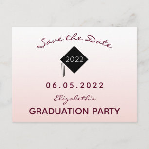 Save the Date rose gold graduation party Postcard