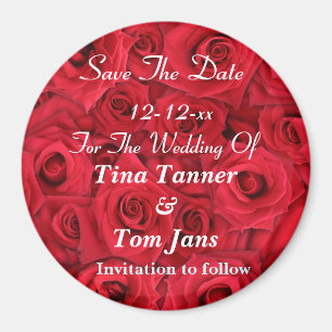 SAVE THE DATE ROSE MAGNET TEMPLATES