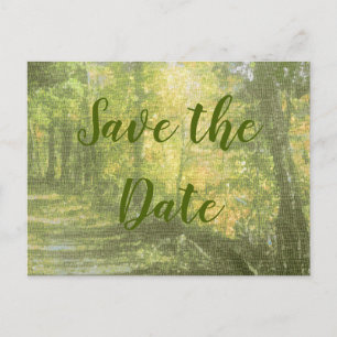Save the Date Rustic Forest Announcement Postcard