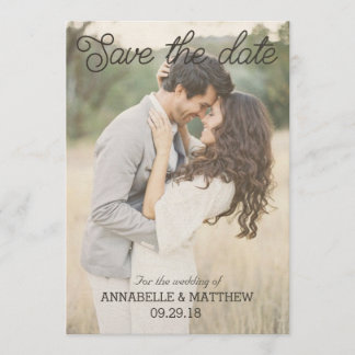 Save the date rustic invitation vintage