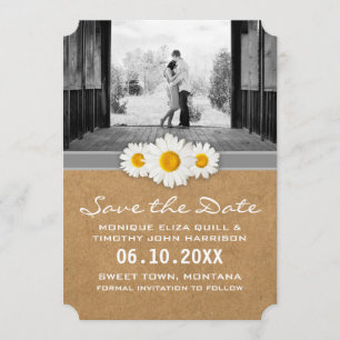 Save the Date - Rustic Paper and Daisies