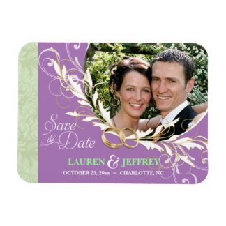 Save the Date - Sage & Lavender Photo Magnets