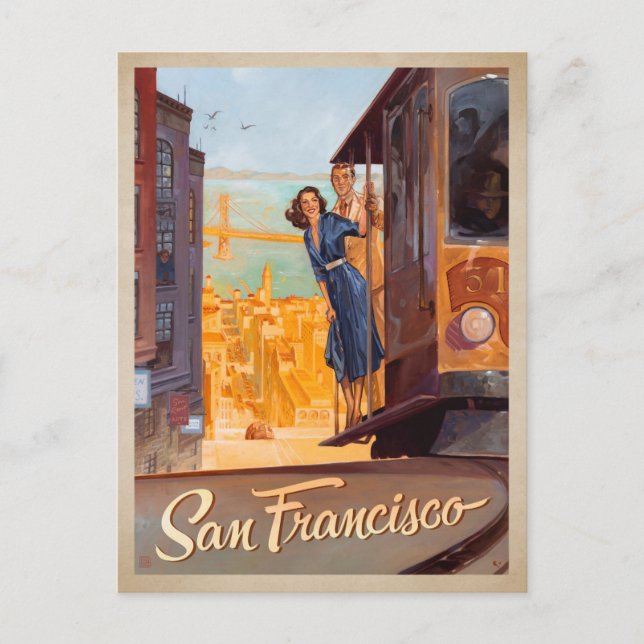 Save the Date | San Francisco, CA - Trolly Announcement Postcard (Front)