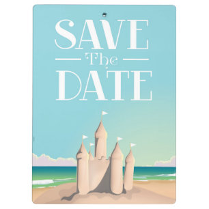 Save the Date Sandcastle Clipboard
