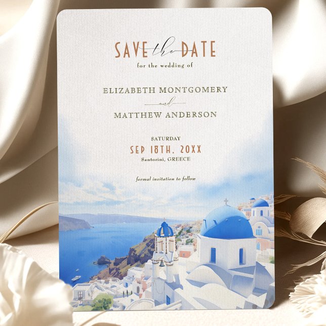 Save The Date Santorini Greece Destination Invitation (Creator Uploaded)
