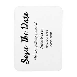 Save the date scan QR wedding website modern text Magnet