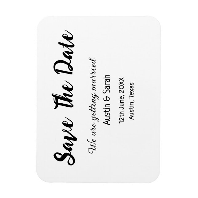 Save the date scan QR wedding website modern text Magnet (Vertical)