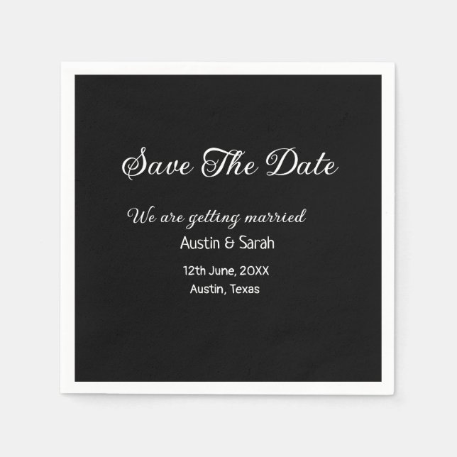 Save the date scan QR wedding website modern text Napkin (Front)