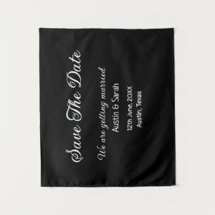 Save the date scan QR wedding website modern text Tapestry