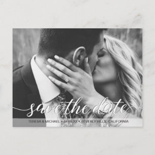 Save the Date script, Photo, Engagement, Postcard
