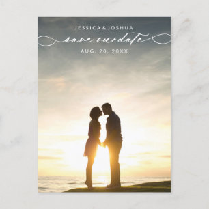 Save the Date Script Photo Postcard