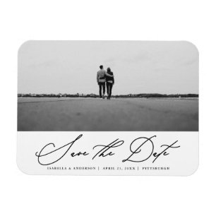 Save the Date Script Photo Wedding Photo Magnet