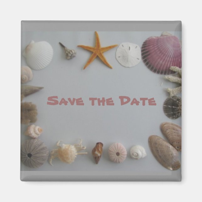 Save the Date/Sea Shells Magnet (Front)