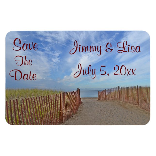 Save The Date Seashore Theme Magnet (Horizontal)