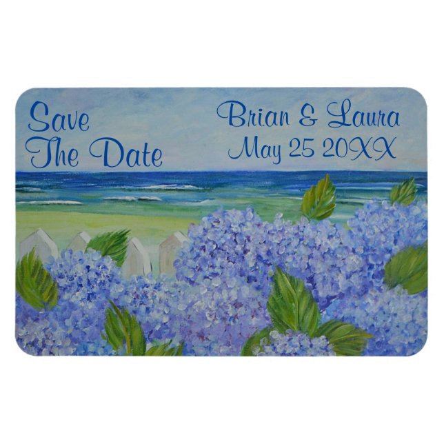 Save The Date Seashore Theme Magnet (Horizontal)