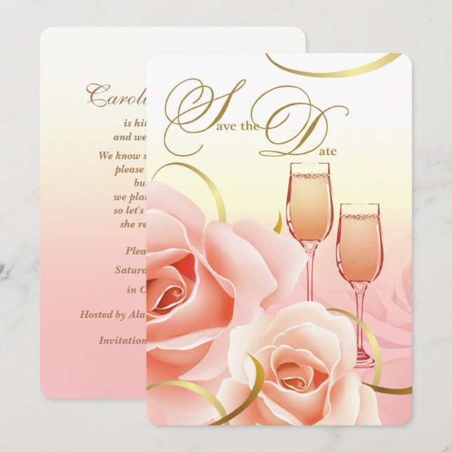 Save the Date. Secret Birthday Party Announcements (Front/Back)