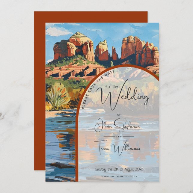 Save the Date - Sedona Red Rock Cathedral  Invitation (Front/Back)