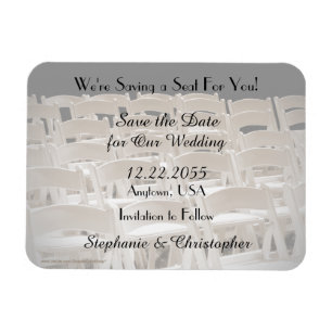 Save the Date Sepia Wedding Chairs Magnet