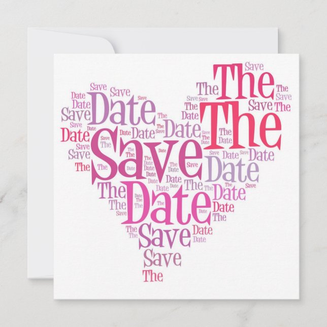 Save the date - shades of pink (Front)