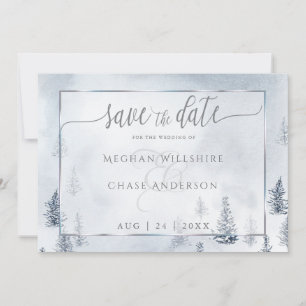 Save the Date     Silver Blue Winter Wonderland