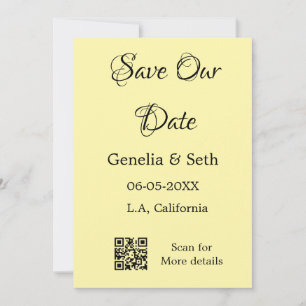 Save the date simple minimal QR scan code details Invitation