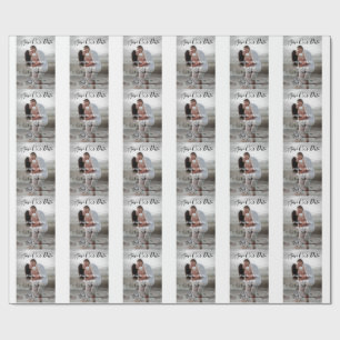 Save the date simple minimal QR scan code details  Wrapping Paper
