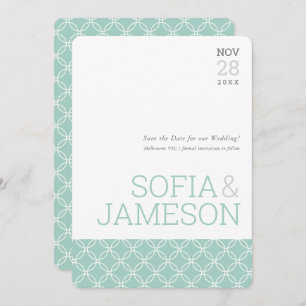 SAVE THE DATE simple modern type pastel grey mint Invitation