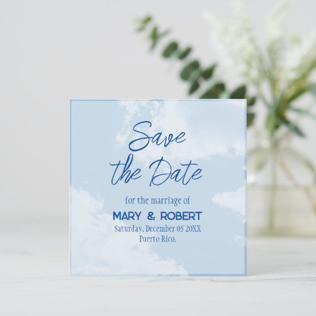 Save the Date - Sky Invitation (Standing Front)